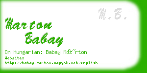 marton babay business card